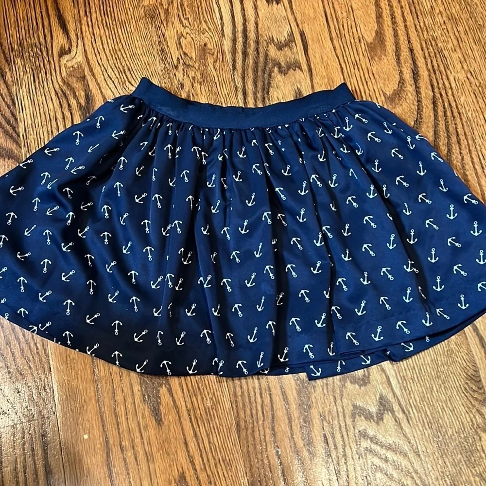 Ralph Lauren girls navy skirt with white anchors size Small (7) NWOT